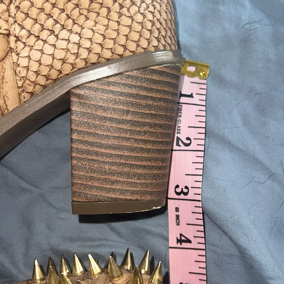 Liliana snake print with gold hardware 3” heel booties - Picture 9 of 14